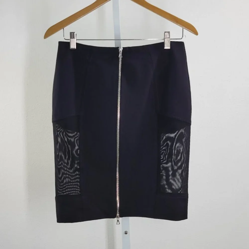 YIGAL AZROUEL mesh pencil mini skirt Sz 6